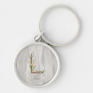 Chaveiro Monograma L minimalista: toque da natureza