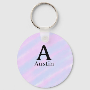 Chaveiro Monograma maiúsculo masculino adicionar nome roxo