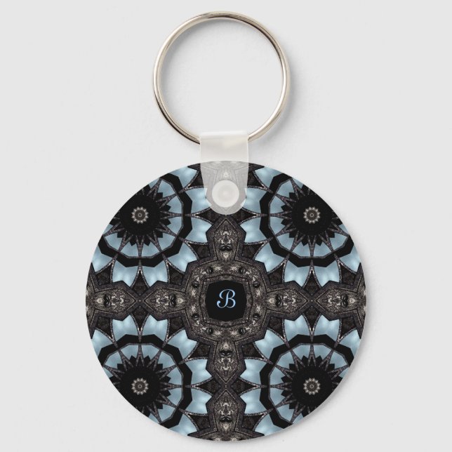 Chaveiro Monograma medieval do caleidoscópio (Frente)