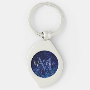 Chaveiro Monograma Midnite Blue Confetti