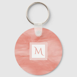 Chaveiro Monograma Moderno de Marble Sutil Cor-de-rosa Simp