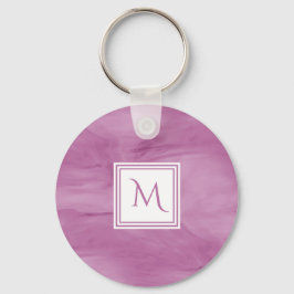 Chaveiro Monograma Moderno de Mármore Sutil Roxo Simples