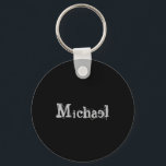 Chaveiro Monograma moderno minimalista - branco preto<br><div class="desc">Monograma moderno minimalista,  preto branco. Nome personalizável em uma cor preta.</div>