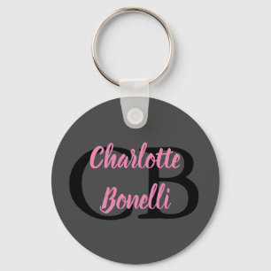 Chaveiro Monograma Moderno Profissional Nome Minimalista