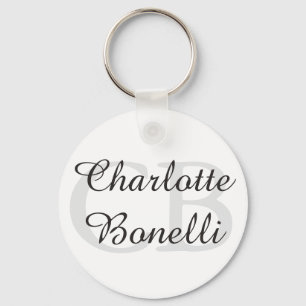 Chaveiro Monograma Moderno Profissional Nome Minimalista