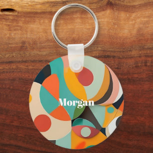 Chaveiro Monograma ou Nome de Arte Moderna do meio século,