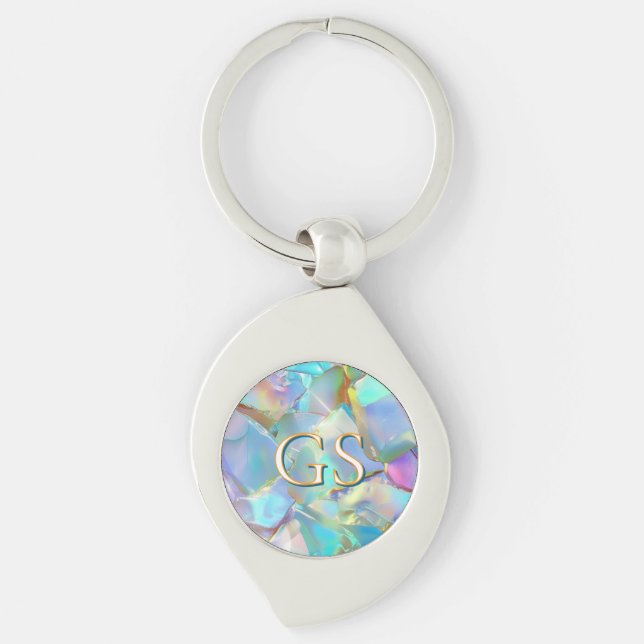 Chaveiro Monograma ou Nome Grande em Opal (Frente)
