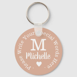 Chaveiro monograma para ela com texto personalizado, amor r