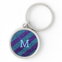 Monograma personalizado brilho roxo e azul