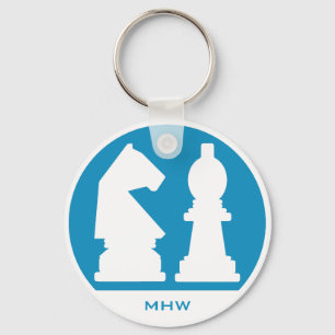 Chaveiro Monograma personalizado CHESS e cadeias de teclas