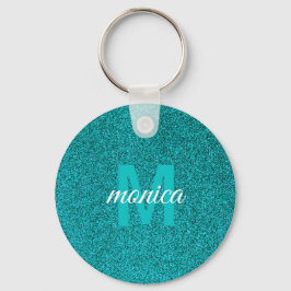 Chaveiro Monograma Personalizado com Brilho Azul