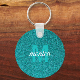 Chaveiro Monograma Personalizado com Brilho Azul