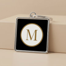 Monograma Personalizado com Selo Central em Preto 
