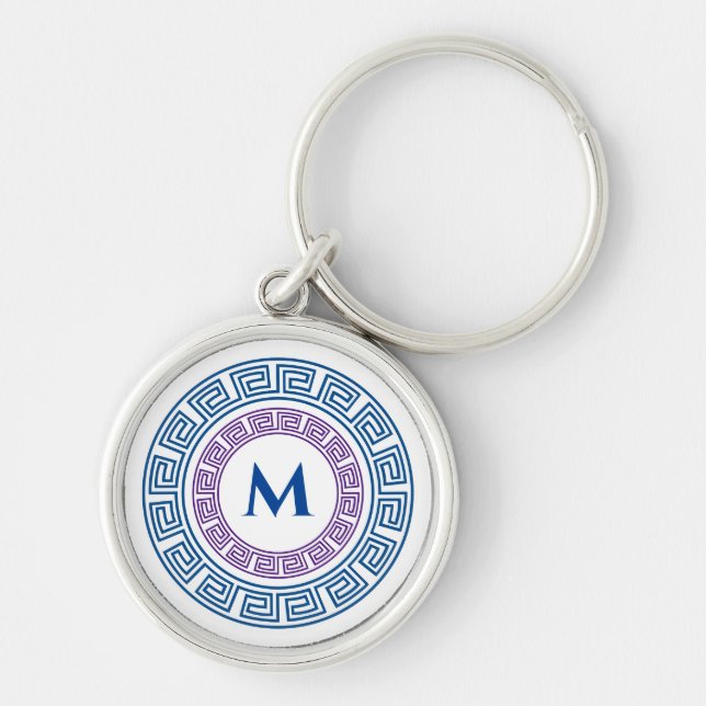 Chaveiro Monograma Personalizado da Chave Grega Arredondada (Frente)