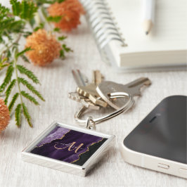 Chaveiro Monograma Personalizado de Agitação Dourada da Gli