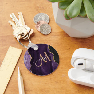 Chaveiro Monograma Personalizado de Agitação Dourada da Gli