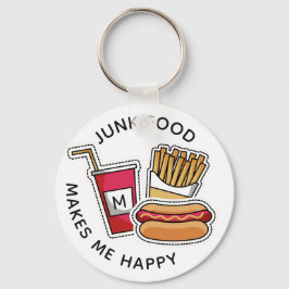 Chaveiro Monograma personalizado e texto Cachorros quentes