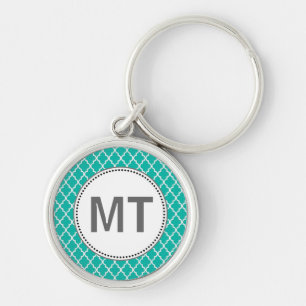 Chaveiro Monograma personalizado em trevos de quatro folhas