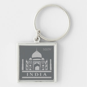Chaveiro Monograma personalizado INDIA e cadeias de teclas
