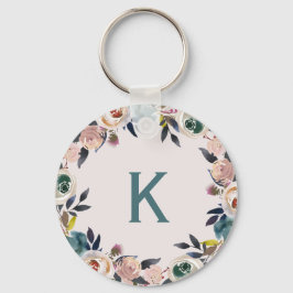 Chaveiro Monograma Personalizado - Letra Chic Floral Damas