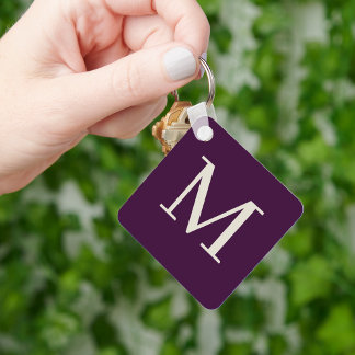 Chaveiro Monograma personalizado Na moda Dark Purpule, Mono