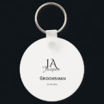 Chaveiro Monograma personalizado padrinho melhor homem nome<br><div class="desc">desenho</div>