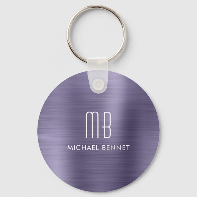 Chaveiro Monograma Personalizado Roxo (Frente)