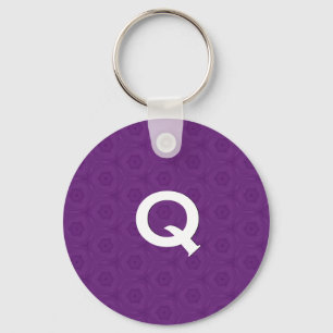 Chaveiro Monograma Q ou algum efeito inicial C311 do roxo
