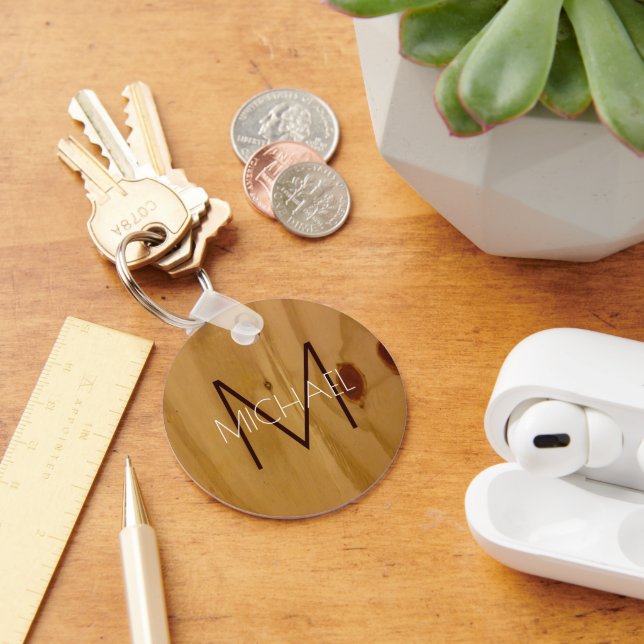 Chaveiro Monograma Russo de Madeira (Mesa)