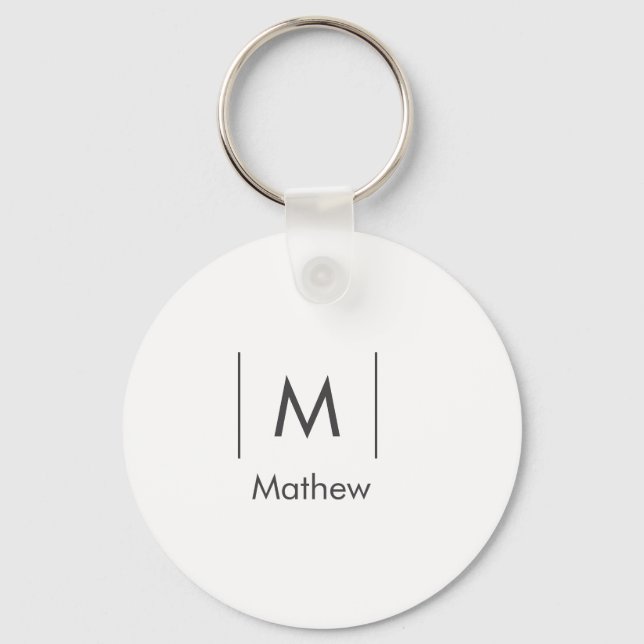 Chaveiro Monograma simples e elegante para padrinho de casa (Frente)