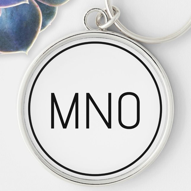 Chaveiro Monograma simples inicial (Simple monogram initial personalized minimalist keychain)