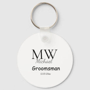 Chaveiro monograma simples personalizado nome padrinho mini