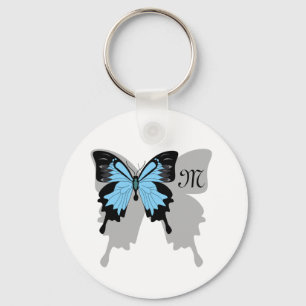 Chaveiro Monograma Sombra de Borboleta Azul