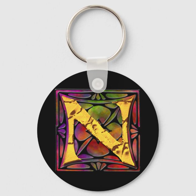 Chaveiro Monograma: Stainglass N (Frente)