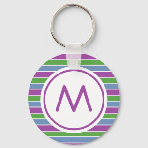 Chaveiro Monograma verde azul esticado