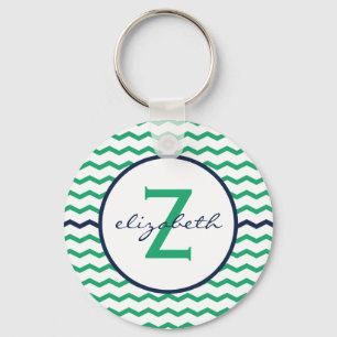 Chaveiro Monograma verde de Chevron