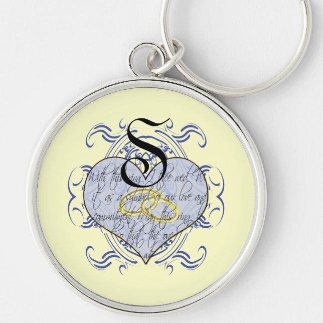 Chaveiro Monograma Wedding Vow Heart (Frente)