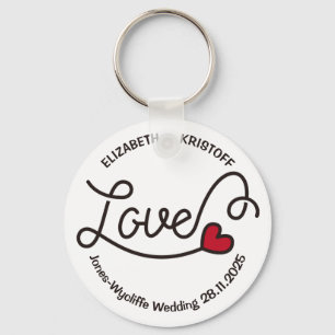 Chaveiro Monogramas adoram tipografia moderna coração ver