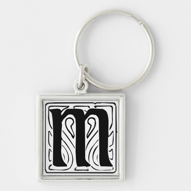 Chaveiro Monogramm schwarz weiß Schlüsselanhänger (Frente)