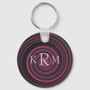 Chaveiro Monogrammed dos redemoinhos da ameixa das