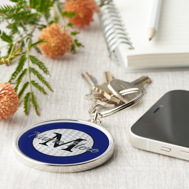 Chaveiro Monogrammed e personalizado do golfe (Lateral)