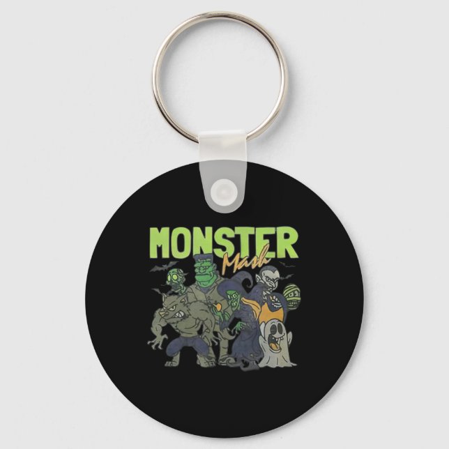 Chaveiro Monster Mash Vintage Ghost Halloween Engraçado (Frente)