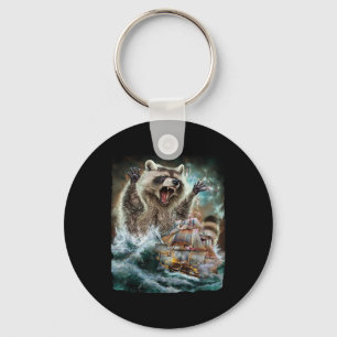 Chaveiro Monster Raccoon Como Kraken Ataca Um Navio De Guer
