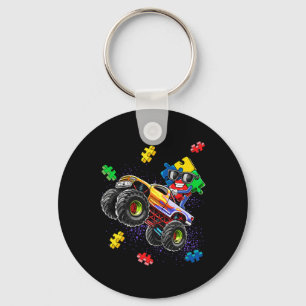Chaveiro Monster Truck Autismo Quebra-cabeça Piece Gift F