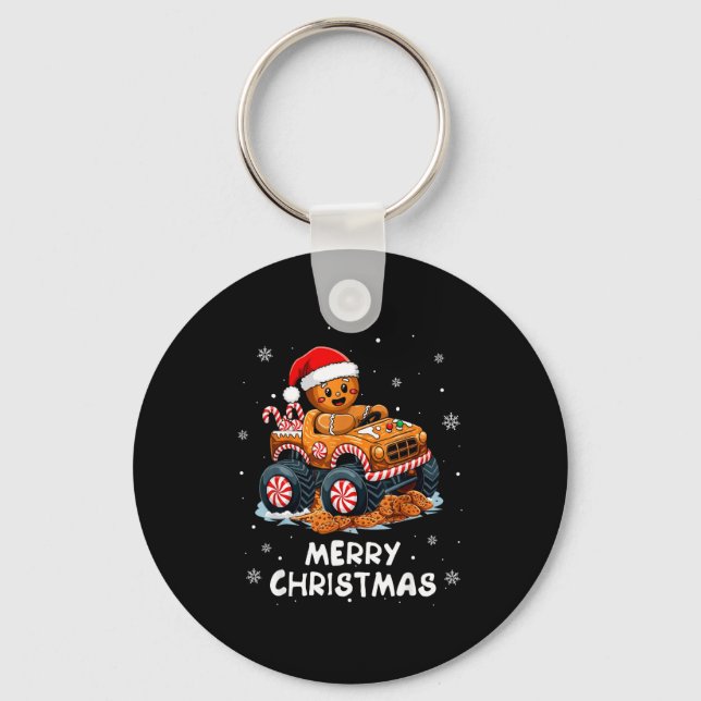 Chaveiro Monster Truck Gingerbread Man Funny Merry Christma (Frente)