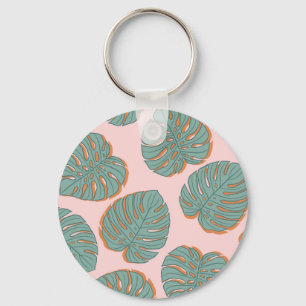 Chaveiro Monstera Leaf: Padrão Vintage Tropical