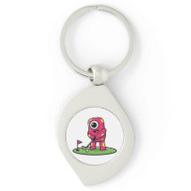 Monstro Cor-de-Rosa com um Olho Só Fofo Jogando Go