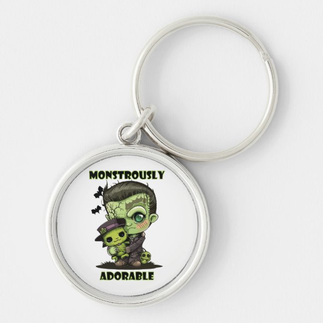 Chaveiro Monstro de Frankenstein Fofo com pelúcia (Frente)