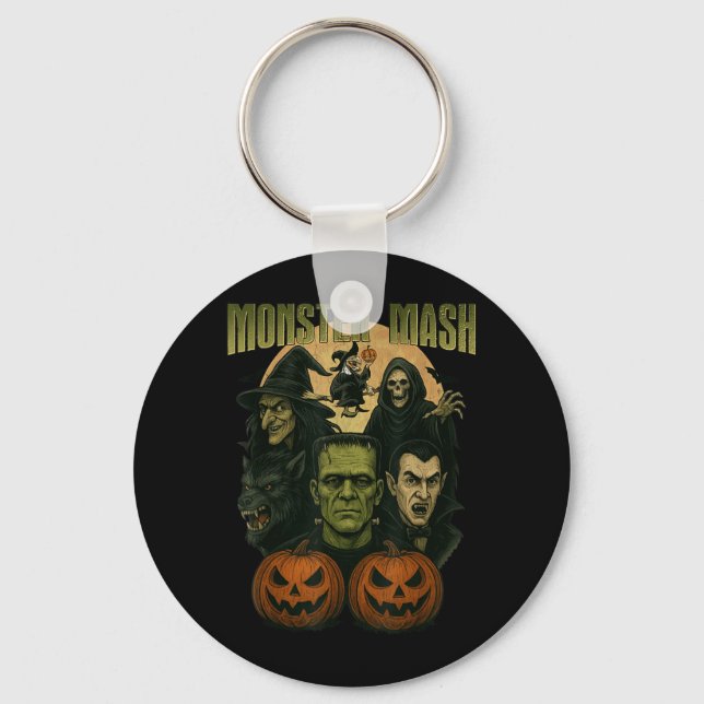 Chaveiro Monstro Divertido de Halloween Clássico e Assustad (Frente)