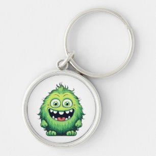 Chaveiro Monstro Verde Fofo Sorridente Desenho Animado